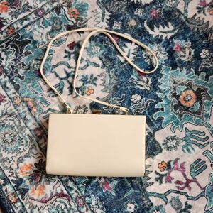 Vintage‎ Vinyl Side Clasp Closure Clutch Bag With with Gold Hardware